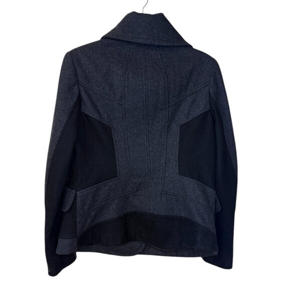 Guess Pea Coat Women Large Gray Black Wool Blend Preppy Winter School Holiday - Picture 4 of 10